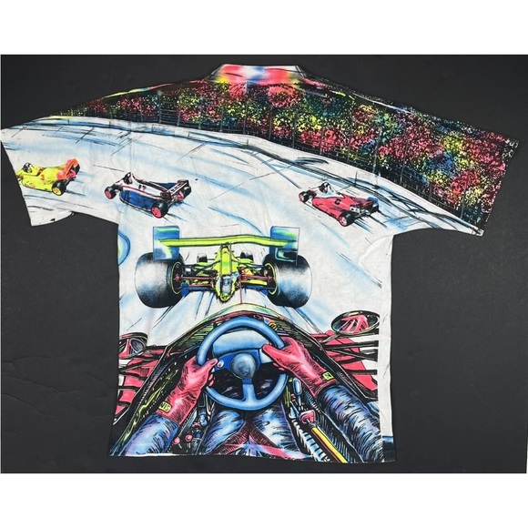 1993 Indy 500 Vintage T-Shirt Men’s Large All Over Print All Sport Tag USA - Picture 2 of 10